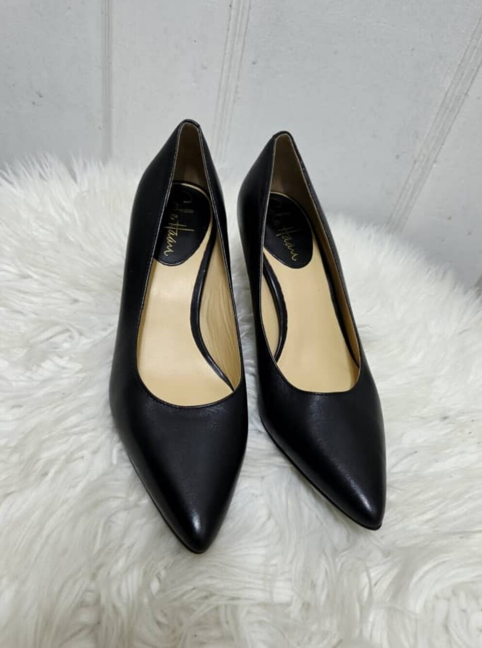 Cole Haan x Nike Air Black Leather Pointed-Toe Kitten Heels Dress Shoe Sz 5.5 - Picture 3 of 7